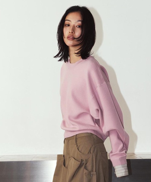 Knuth Marf(クヌースマーフ)の「Knuth Marf / クヌースマーフ 2way cuffs normcore knit(ニット/セーター・レディース・グレー/ピンク・FREE)」の11枚目の写真