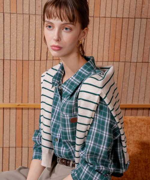 PIGMENT(ピグメント)の「マルチビビッドチェックシャツ (KYNB2606311)(シャツ/ブラウス・レディース・イエロー/グリーン/レッド・FREE)」の4枚目の写真