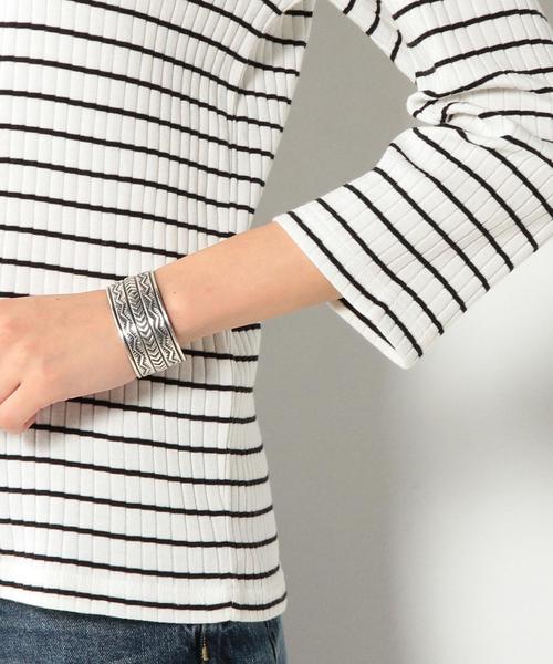 coen（コーエン）の「ワイドリブクルーネックカットソー（Tシャツ/カットソー・レディース・ホワイト/ホワイト×ブラック/グレー/ネイビー・MEDIUM/LARGE）」の21枚目の写真