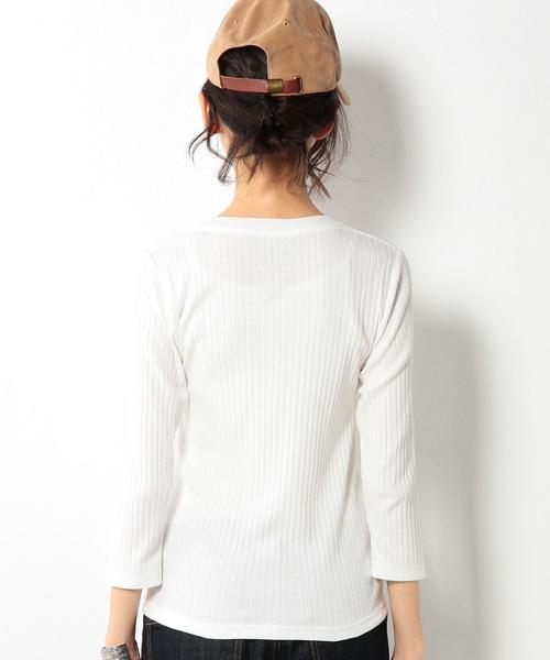coen（コーエン）の「ワイドリブクルーネックカットソー（Tシャツ/カットソー・レディース・ホワイト/ホワイト×ブラック/グレー/ネイビー・MEDIUM/LARGE）」の13枚目の写真