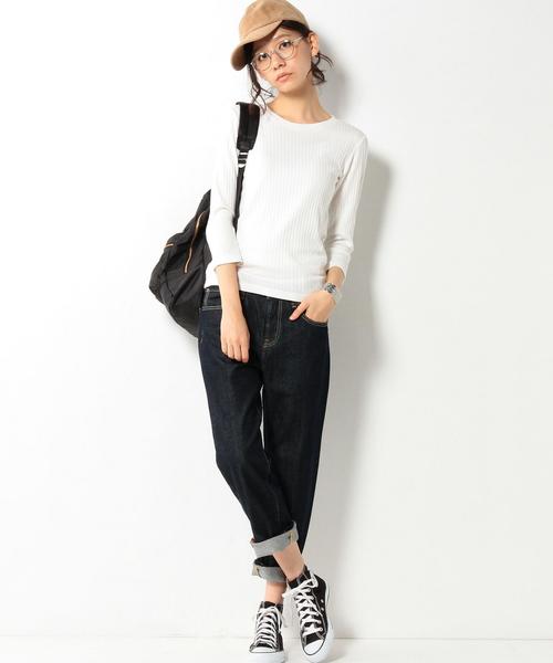 coen（コーエン）の「ワイドリブクルーネックカットソー（Tシャツ/カットソー・レディース・ホワイト/ホワイト×ブラック/グレー/ネイビー・MEDIUM/LARGE）」の15枚目の写真