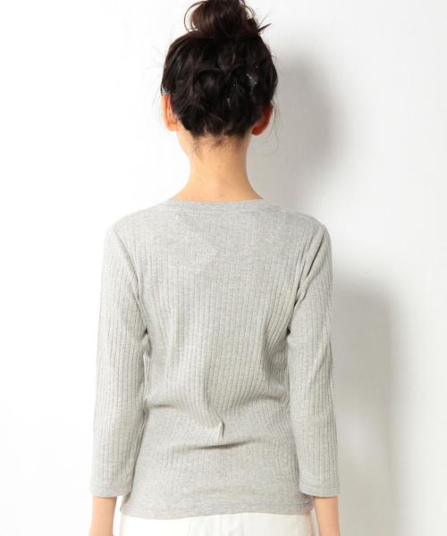 coen（コーエン）の「ワイドリブクルーネックカットソー（Tシャツ/カットソー・レディース・ホワイト/ホワイト×ブラック/グレー/ネイビー・MEDIUM/LARGE）」の16枚目の写真