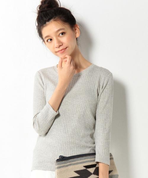 coen（コーエン）の「ワイドリブクルーネックカットソー（Tシャツ/カットソー・レディース・ホワイト/ホワイト×ブラック/グレー/ネイビー・MEDIUM/LARGE）」の9枚目の写真