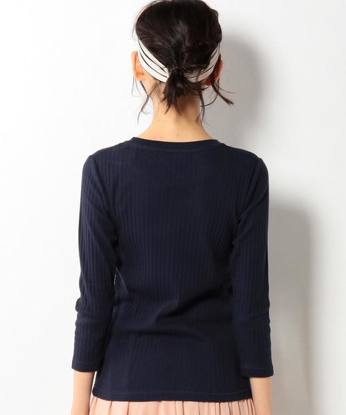 coen（コーエン）の「ワイドリブクルーネックカットソー（Tシャツ/カットソー・レディース・ホワイト/ホワイト×ブラック/グレー/ネイビー・MEDIUM/LARGE）」の10枚目の写真