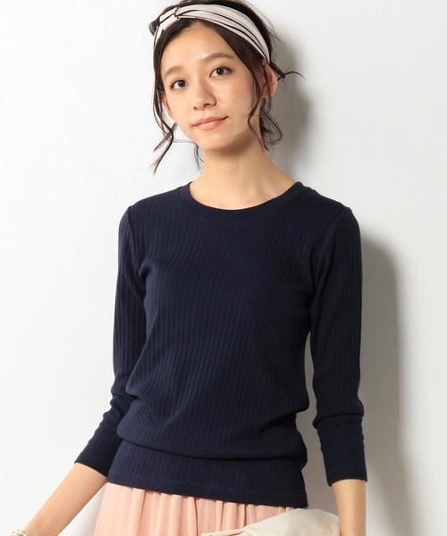 coen（コーエン）の「ワイドリブクルーネックカットソー（Tシャツ/カットソー・レディース・ホワイト/ホワイト×ブラック/グレー/ネイビー・MEDIUM/LARGE）」の8枚目の写真