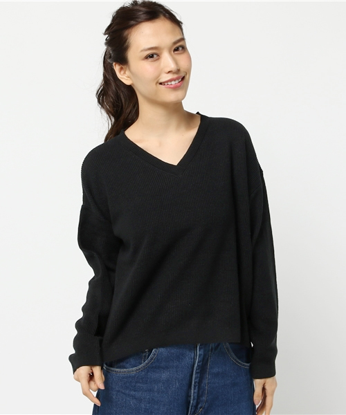 WEGO（ウィゴー）の「WEGO/Vネックニット（ニット/セーター・レディース・オフホワイト/杢グレー/ピンク/サックスブルー/ブラック・FREE）」の16枚目の写真