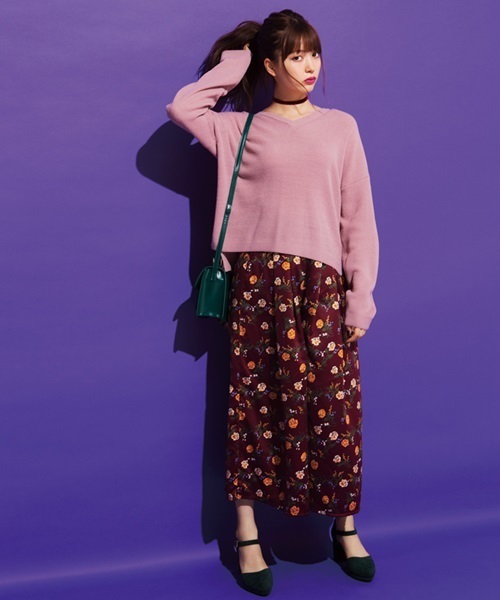 WEGO（ウィゴー）の「WEGO/Vネックニット（ニット/セーター・レディース・オフホワイト/杢グレー/ピンク/サックスブルー/ブラック・FREE）」の18枚目の写真