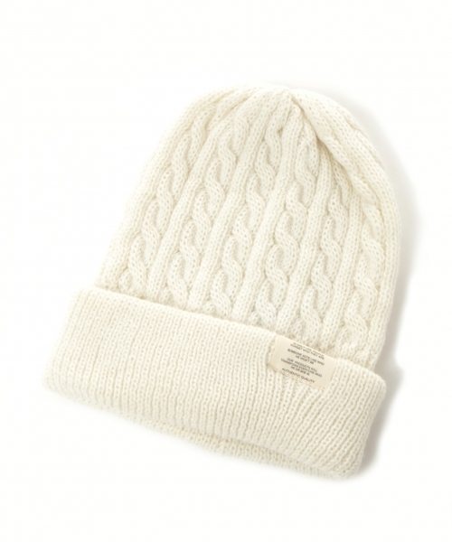 RAGEBLUE（レイジブルー）の「ケーブルワッチ/735156（ニットキャップ/ビーニー・メンズ・ネイビー/ワインレッド/オフホワイト/グレー/レッド・FREE）」の2枚目の写真