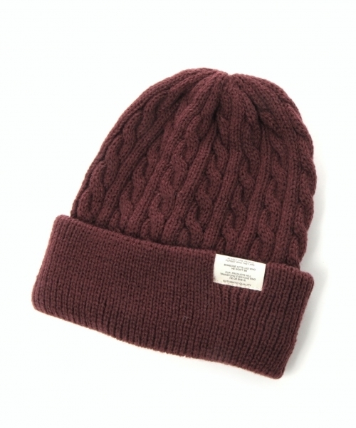 RAGEBLUE（レイジブルー）の「ケーブルワッチ/735156（ニットキャップ/ビーニー・メンズ・ネイビー/ワインレッド/オフホワイト/グレー/レッド・FREE）」の5枚目の写真