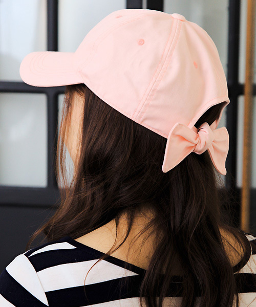 14+(イチヨンプラス)の「バックリボン結びキャップ(キャップ・レディース・ブラック/ベージュ/ネイビー/ピンク/ホワイト・FREE)」の5枚目の写真
