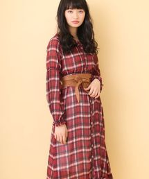 OLIVE des OLIVE | チェック前開きワンピース(ワンピース)