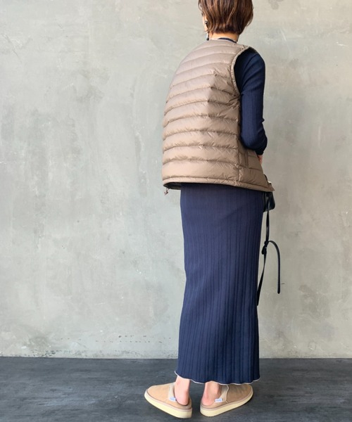 DANTON（ダントン）の「[DANTON/ダントン] インナーダウンベスト（ダウンベスト・レディース・ブラック/クリーム/ネイビー/オリーブ/レッド/ベージュ/ブラウン/グレイッシュベージュ/オフホワイト/モカ・34/36）」の16枚目の写真