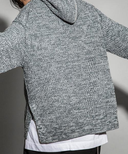 MONKEY TIME（モンキータイム）の「＜monkey time＞ PE WFL OVERSIZED HOODIE/ニット ◆（ニット/セーター・メンズ・ブラック/グレー・LARGE/MEDIUM/SMALL/X-LARGE）」の2枚目の写真