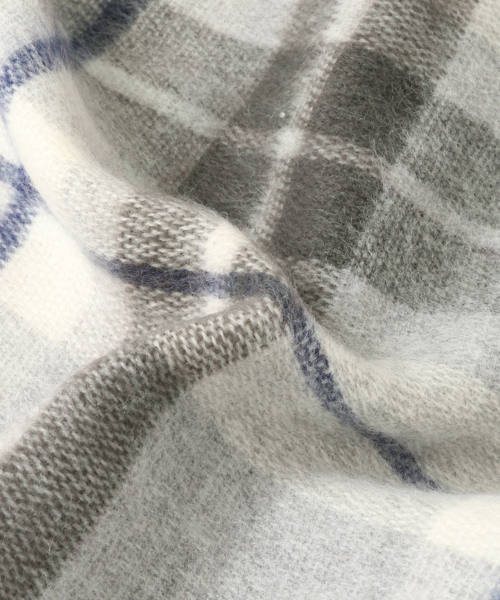 SENSE OF PLACE by URBAN RESEARCH（センスオブプレイスバイアーバンリサーチ）の「シャギーチェックマフラー（マフラー・レディース・グレー/グリーン・-）」の5枚目の写真