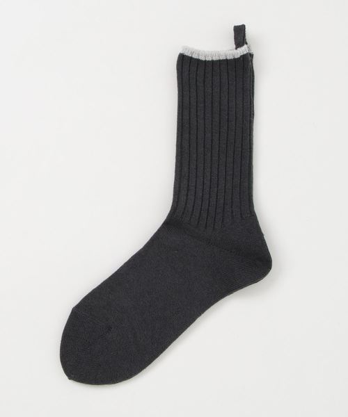MARGARET HOWELL（マーガレットハウエル）の「LINEN COTTON RIB SOCK（ソックス/靴下・レディース・ライトグレー/ミント/チャコール・FREE）」の2枚目の写真
