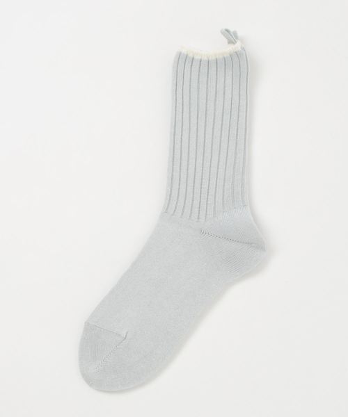 MARGARET HOWELL（マーガレットハウエル）の「LINEN COTTON RIB SOCK（ソックス/靴下・レディース・ライトグレー/ミント/チャコール・FREE）」の3枚目の写真