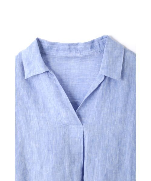 NATURAL BEAUTY BASIC（ナチュラルビューティーベーシック）の「フレンチリネン スキッパーブラウス（シャツ/ブラウス・レディース・ホワイト系その他/オフホワイト/ピンク/ブルー/カーキ・MEDIUM）」の17枚目の写真
