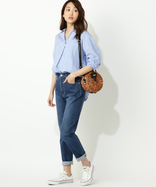 NATURAL BEAUTY BASIC（ナチュラルビューティーベーシック）の「フレンチリネン スキッパーブラウス（シャツ/ブラウス・レディース・ホワイト系その他/オフホワイト/ピンク/ブルー/カーキ・MEDIUM）」の12枚目の写真