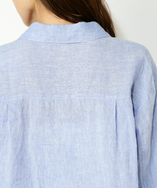 NATURAL BEAUTY BASIC（ナチュラルビューティーベーシック）の「フレンチリネン スキッパーブラウス（シャツ/ブラウス・レディース・ホワイト系その他/オフホワイト/ピンク/ブルー/カーキ・MEDIUM）」の8枚目の写真