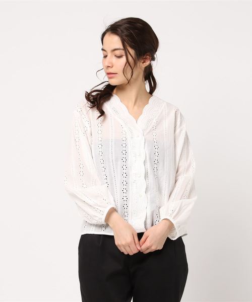 N.NATURAL BUEAUTY BASIC コットンスカラップレースブラウス N.（N. Natural Beauty Basic）（エヌエヌナチュラルビューティー