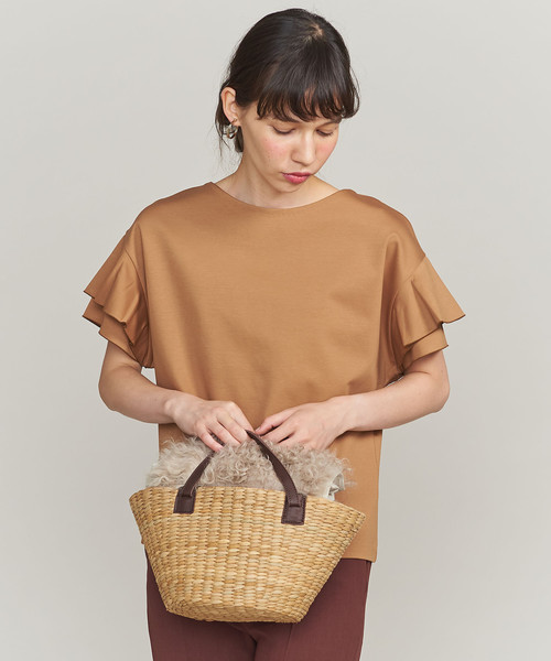 BEAUTY&YOUTH UNITED ARROWS(ビューティーアンドユースユナイテッドアローズ)の「BY ハイゲージカルゼフレアスリーブカットソー(Tシャツ/カットソー・レディース・ホワイト/ベージュ/ネイビー/イエロー/ロイヤルブルー/ブラウン・FREE)」の2枚目の写真