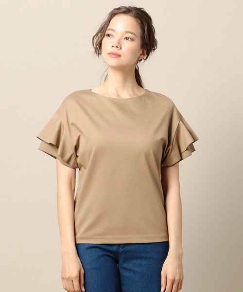 BEAUTY&YOUTH UNITED ARROWS(ビューティーアンドユースユナイテッドアローズ)の「BY ハイゲージカルゼフレアスリーブカットソー(Tシャツ/カットソー・レディース・ホワイト/ベージュ/ネイビー/イエロー/ロイヤルブルー/ブラウン・FREE)」の14枚目の写真