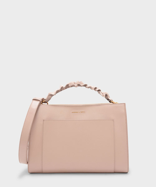 CHARLES & KEITH(チャールズ & キース)の「ラッフルハンドルバッグ / RUFFLE HANDLE BAG(ハンドバッグ・レディース・ピンク/ブルー/ブラック・L)」の2枚目の写真
