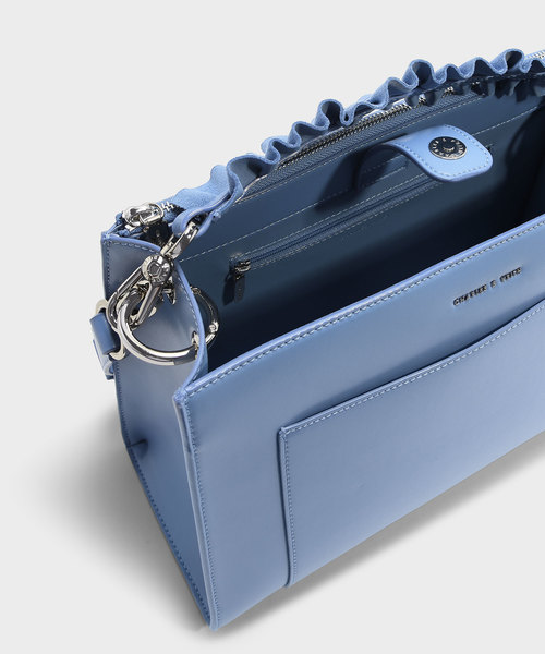 CHARLES & KEITH(チャールズ & キース)の「ラッフルハンドルバッグ / RUFFLE HANDLE BAG(ハンドバッグ・レディース・ピンク/ブルー/ブラック・L)」の10枚目の写真