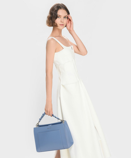 CHARLES & KEITH(チャールズ & キース)の「ラッフルハンドルバッグ / RUFFLE HANDLE BAG(ハンドバッグ・レディース・ピンク/ブルー/ブラック・L)」の11枚目の写真