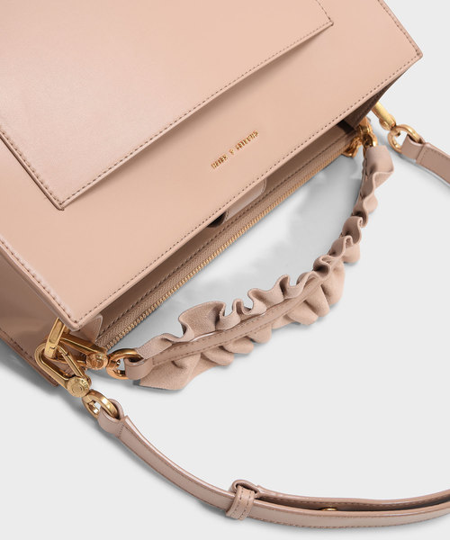 CHARLES & KEITH(チャールズ & キース)の「ラッフルハンドルバッグ / RUFFLE HANDLE BAG(ハンドバッグ・レディース・ピンク/ブルー/ブラック・L)」の12枚目の写真