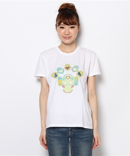 チチカカ(チチカカ)の「カラベラプリントTシャツ(Tシャツ/カットソー・レディース・ホワイト/ブルー/イエロー・LARGE/MEDIUM)」の4枚目の写真