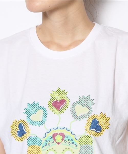 チチカカ(チチカカ)の「カラベラプリントTシャツ(Tシャツ/カットソー・レディース・ホワイト/ブルー/イエロー・LARGE/MEDIUM)」の7枚目の写真