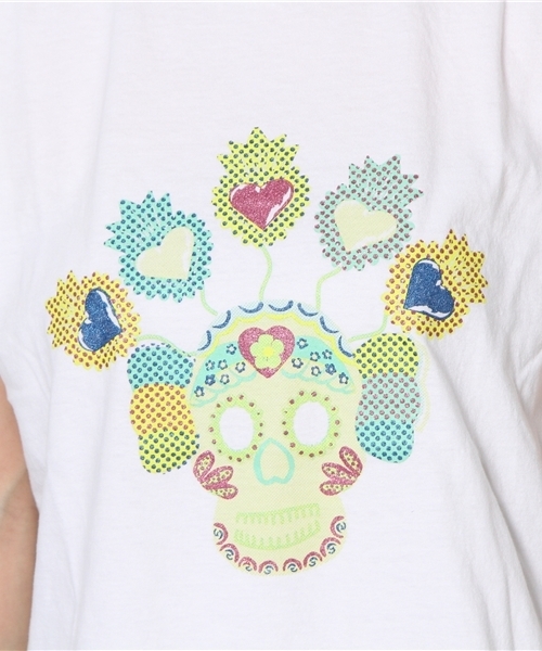 チチカカ(チチカカ)の「カラベラプリントTシャツ(Tシャツ/カットソー・レディース・ホワイト/ブルー/イエロー・LARGE/MEDIUM)」の9枚目の写真