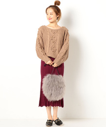 archives | ポンポン付きケーブル編み(ニット/セーター)