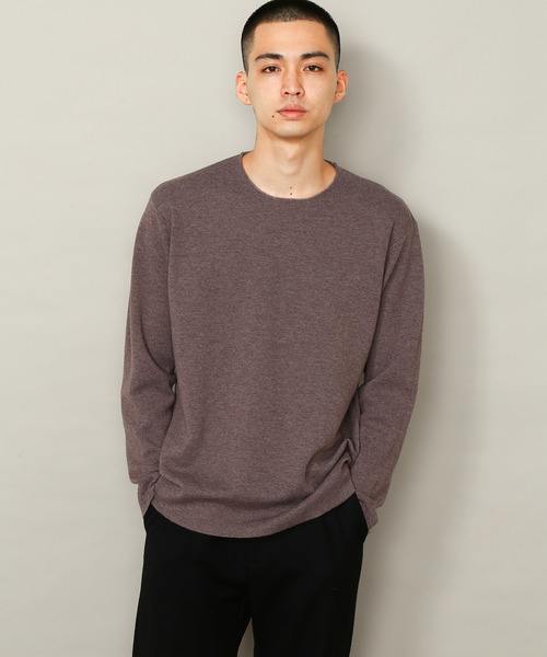 ADAM ET ROPE'（アダムエロペ）の「ミラノリブロングスリーブプルオーバー（ニット/セーター・メンズ・パープル/ホワイト系その他2/イエロー系その他3・S/M/L）」の3枚目の写真