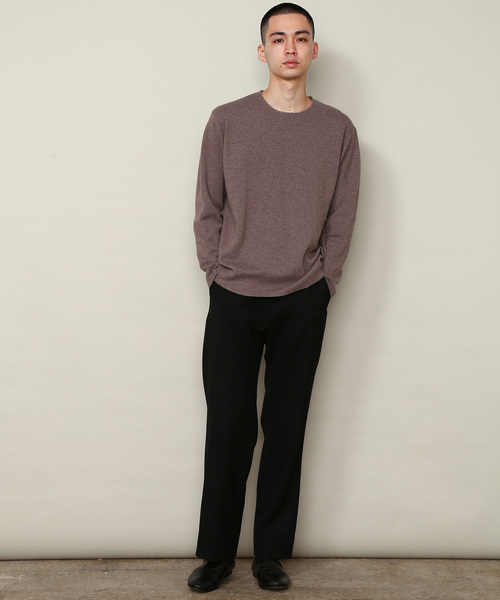 ADAM ET ROPE'（アダムエロペ）の「ミラノリブロングスリーブプルオーバー（ニット/セーター・メンズ・パープル/ホワイト系その他2/イエロー系その他3・S/M/L）」の4枚目の写真