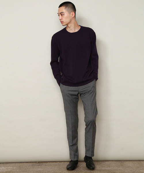 ADAM ET ROPE'（アダムエロペ）の「ミラノリブロングスリーブプルオーバー（ニット/セーター・メンズ・パープル/ホワイト系その他2/イエロー系その他3・S/M/L）」の11枚目の写真