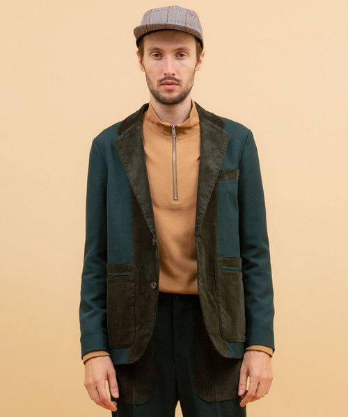 UNITED TOKYO（ユナイテッドトウキョウ）の「ストレッチコールリバースジャケット（テーラードジャケット・メンズ・ブラック/グリーン・1/2/3）」の5枚目の写真