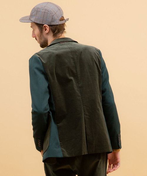 UNITED TOKYO（ユナイテッドトウキョウ）の「ストレッチコールリバースジャケット（テーラードジャケット・メンズ・ブラック/グリーン・1/2/3）」の6枚目の写真