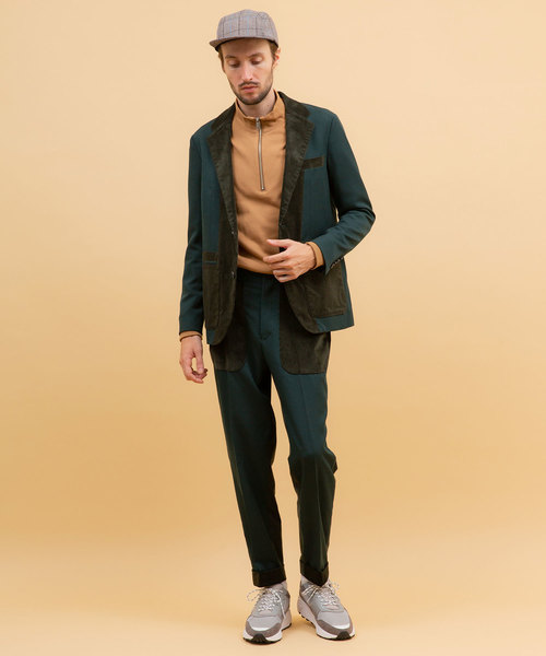 UNITED TOKYO（ユナイテッドトウキョウ）の「ストレッチコールリバースジャケット（テーラードジャケット・メンズ・ブラック/グリーン・1/2/3）」の7枚目の写真