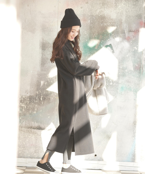 rps（アールピーエス）の「裏起毛ドロストハイネックワンピース（ワンピース・レディース・ブラック/杢グレー/グレー系その他・M）」の5枚目の写真