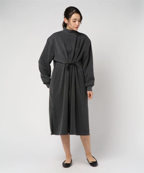 rps（アールピーエス）の「裏起毛ドロストハイネックワンピース（ワンピース・レディース・ブラック/杢グレー/グレー系その他・M）」の9枚目の写真