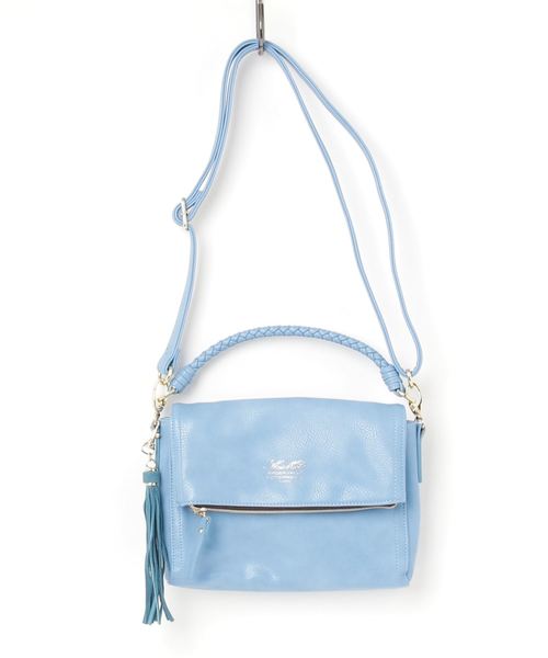 and mikka（アンドミカ）の「【WEB限定】and mikka / 2way 編みハンドル タッセル ショルダー × ハンドバッグ（ショルダーバッグ・レディース・ホワイト/ブラック/ブルー・FREE）」の3枚目の写真