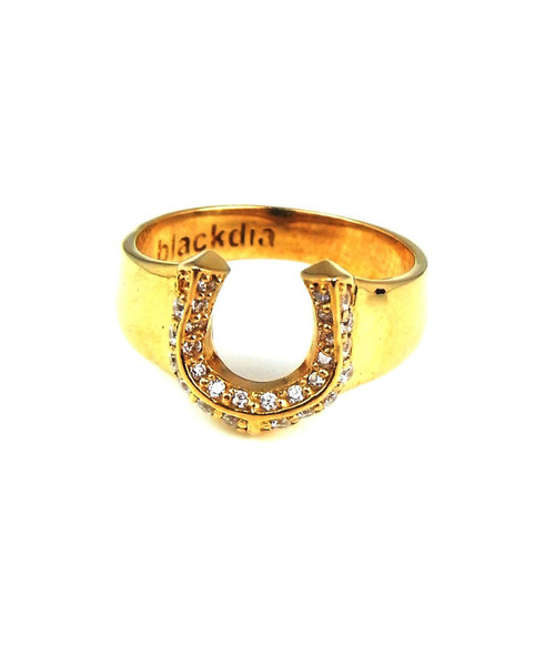blackdia by 7JEWELRY(ブラックダイヤバイセブンジュエリー)の「blackdia by 7JEWELRY ジルコニア馬蹄ホースシューリング(リング・メンズ・ゴールド/シルバー・9号/13号/15号/18号/16号/12号/14号)」の2枚目の写真