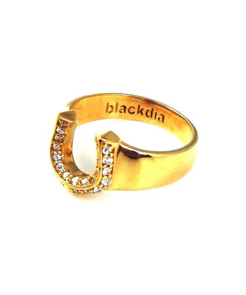 blackdia by 7JEWELRY(ブラックダイヤバイセブンジュエリー)の「blackdia by 7JEWELRY ジルコニア馬蹄ホースシューリング(リング・メンズ・ゴールド/シルバー・9号/13号/15号/18号/16号/12号/14号)」の3枚目の写真