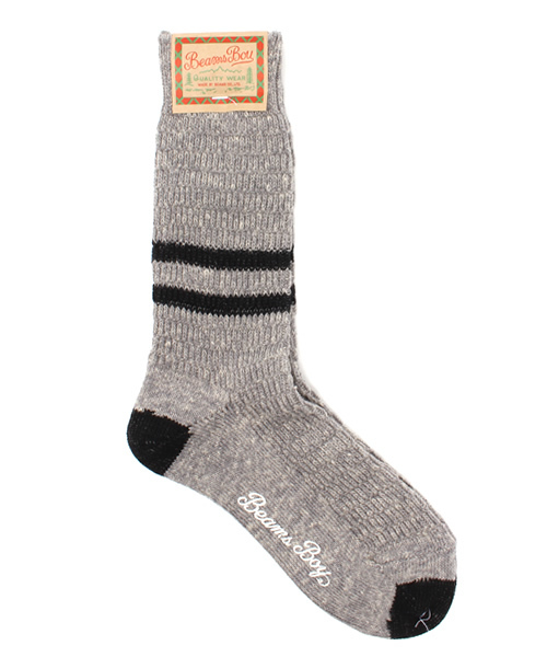 BEAMS BOY（ビームスボーイ）の「BEAMS BOY / 2ライン クルーソックス（ソックス/靴下・レディース・ナチュラル/グレー/ブルー・ONE SIZE）」の2枚目の写真