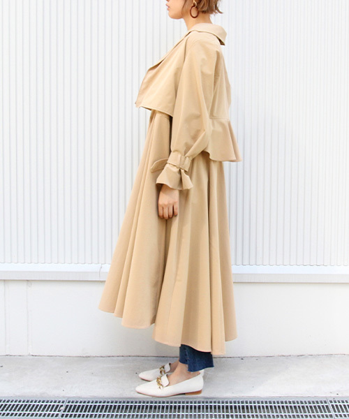 RANDA(ランダ)の「3WAYバックフリルトレンチコート(トレンチコート・レディース・ベージュ/グリーン/ブルー・0/1)」の4枚目の写真