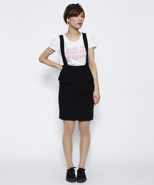 MILKFED.（ミルクフェド）の「MINIMUM SKIRT　（スカート/ぺプラム/タイト）（スカート・レディース・ブラック/グリーン/ネイビー/ピンク・MEDIUM/SMALL）」の2枚目の写真