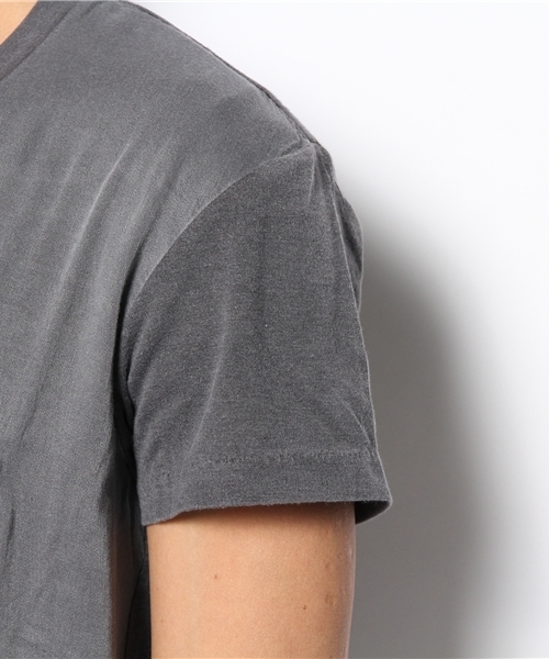 PLST(プラステ)の「Men ポケット付Vネック切替半袖カットソー(Tシャツ/カットソー・メンズ・ダークグレー/ライトグレー/ダークネイビー・LARGE/X-LARGE/SMALL/MEDIUM)」の5枚目の写真
