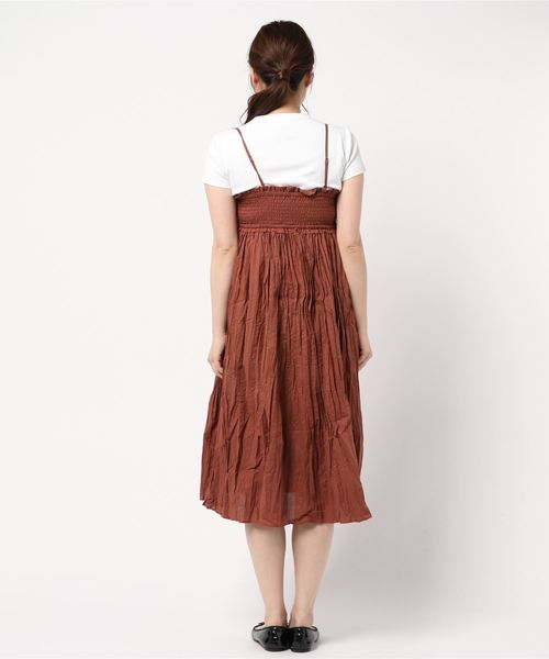 one after another NICE CLAUP（ワンアフターアナザーナイスクラップ）の「２way 綿ローンシャーリングスカート（スカート・レディース・ベージュ/ブラウン/レッド/オフホワイト・FREE）」の6枚目の写真